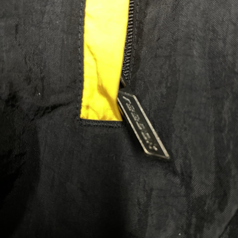 Vintage Reebok Retro Black Yellow Windbreaker Jacket Coat Reebok Tags Size M Y2K - Picture 5 of 9